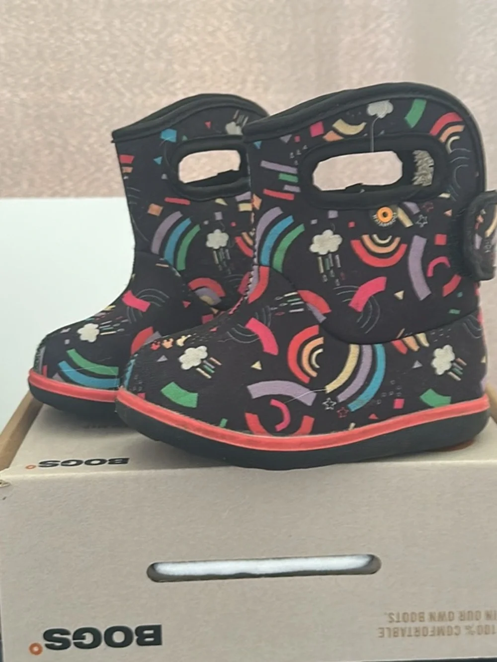 Baby Bogs II R-Fun Kids Rainbow Waterproof Boots size 5